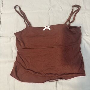 Edikted Brown Camisole with Bow Accent